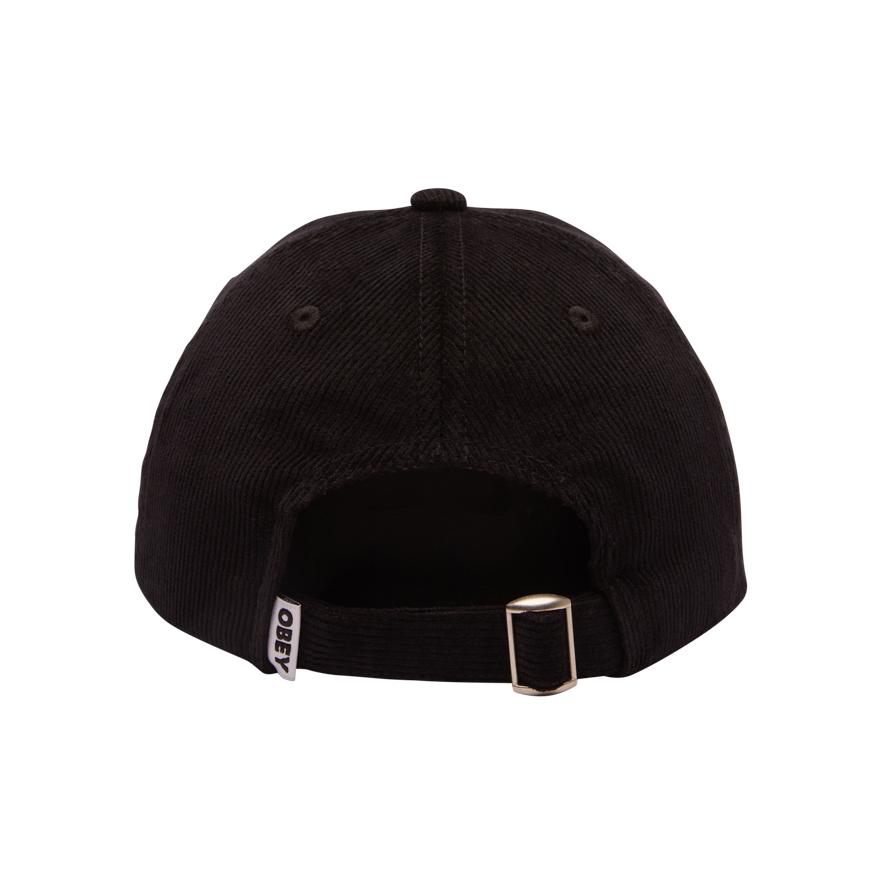 Obey Black Lowercase Corduroy 6 Panel Cap Unisex schwarz